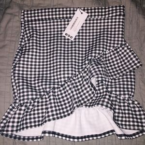 Boohoo Ruffled Gingham Mini Skirt